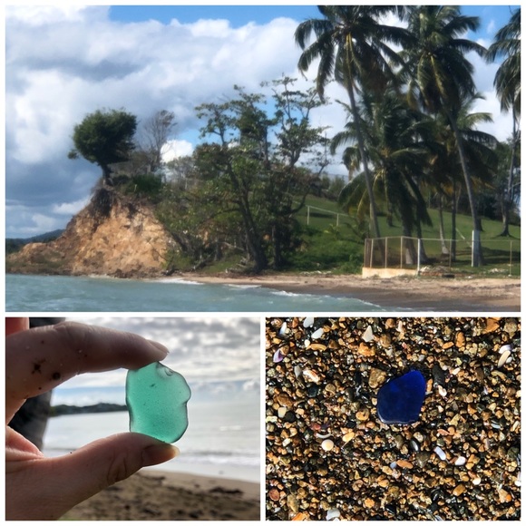 Love My Mastiff! Caribbean Sea Glass Bangle - Picture 2 of 6